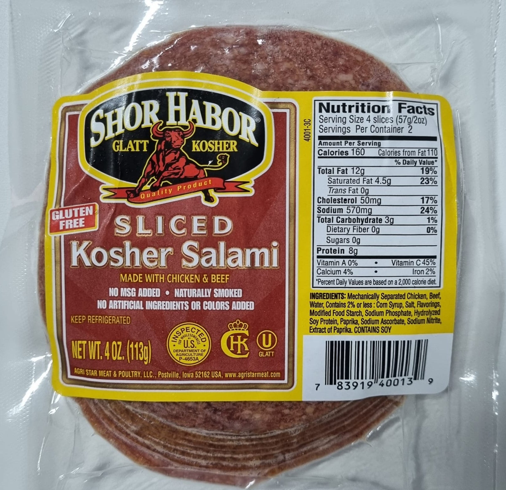 Shor Habor Sliced Kosher Salami